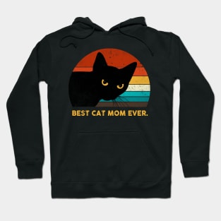 Vintage Best Cat Mom Ever Black Cat Gift Shirt Hoodie